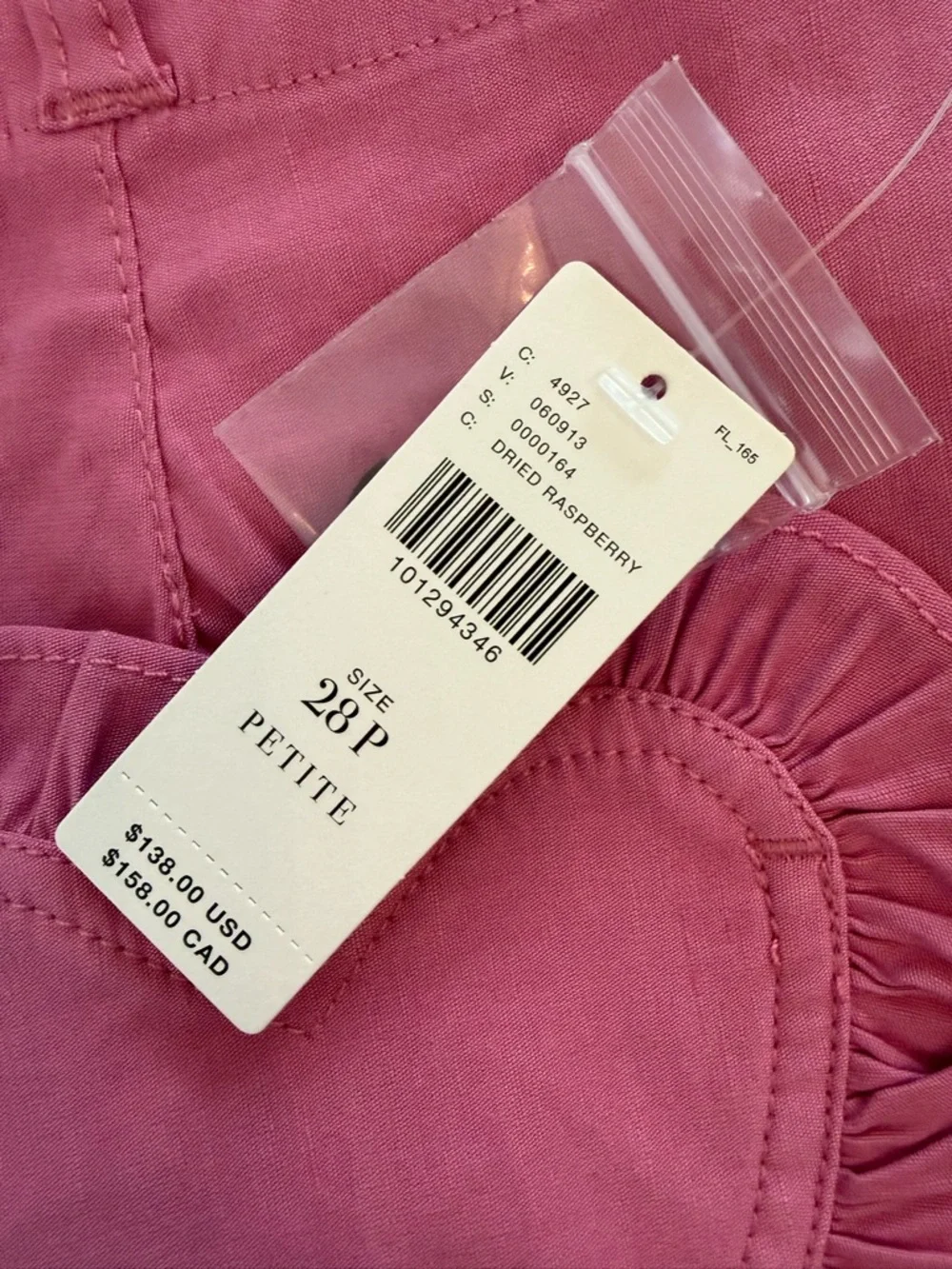Anthropologie Pink Wide-Leg Cropped Pants with Heart Patch Pockets - Picture 3 of 4